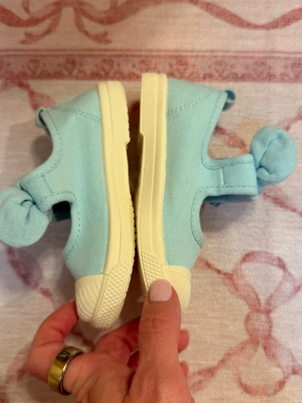 Chus Light Blue Canvas Mary Jane with Knotted Bow - Baby & Walker